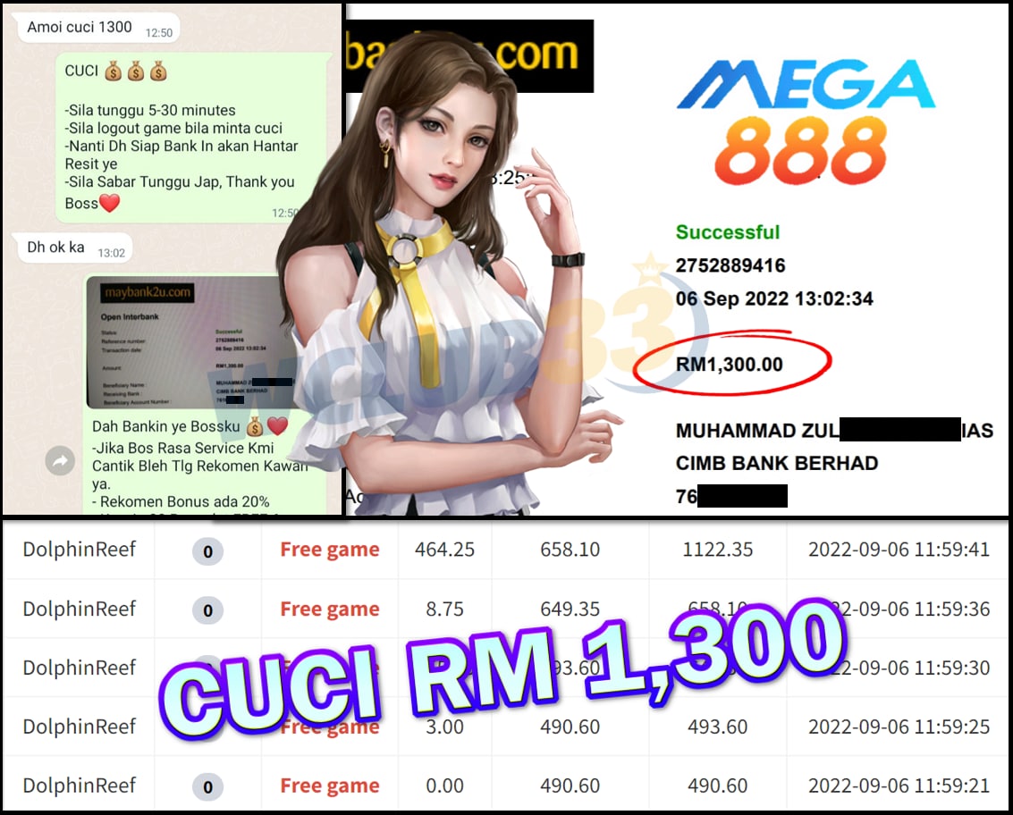 MEGA888 » CUCI RM1,300