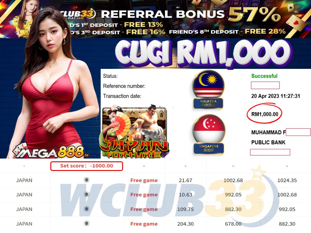 MEGA888 » CUCI RM1,000