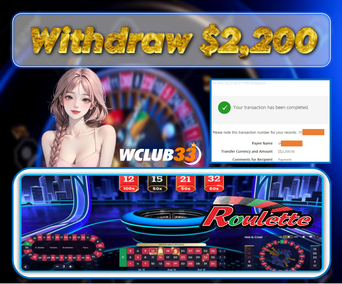 998BET|ROULETTE|WITHDRAW : $2,200
