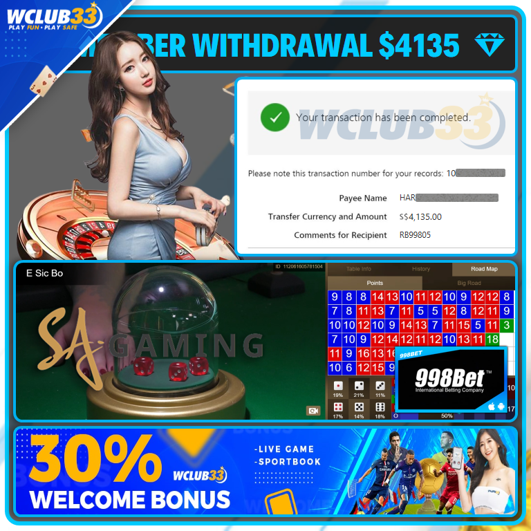 998BET|WITHDRAW : $4,135
